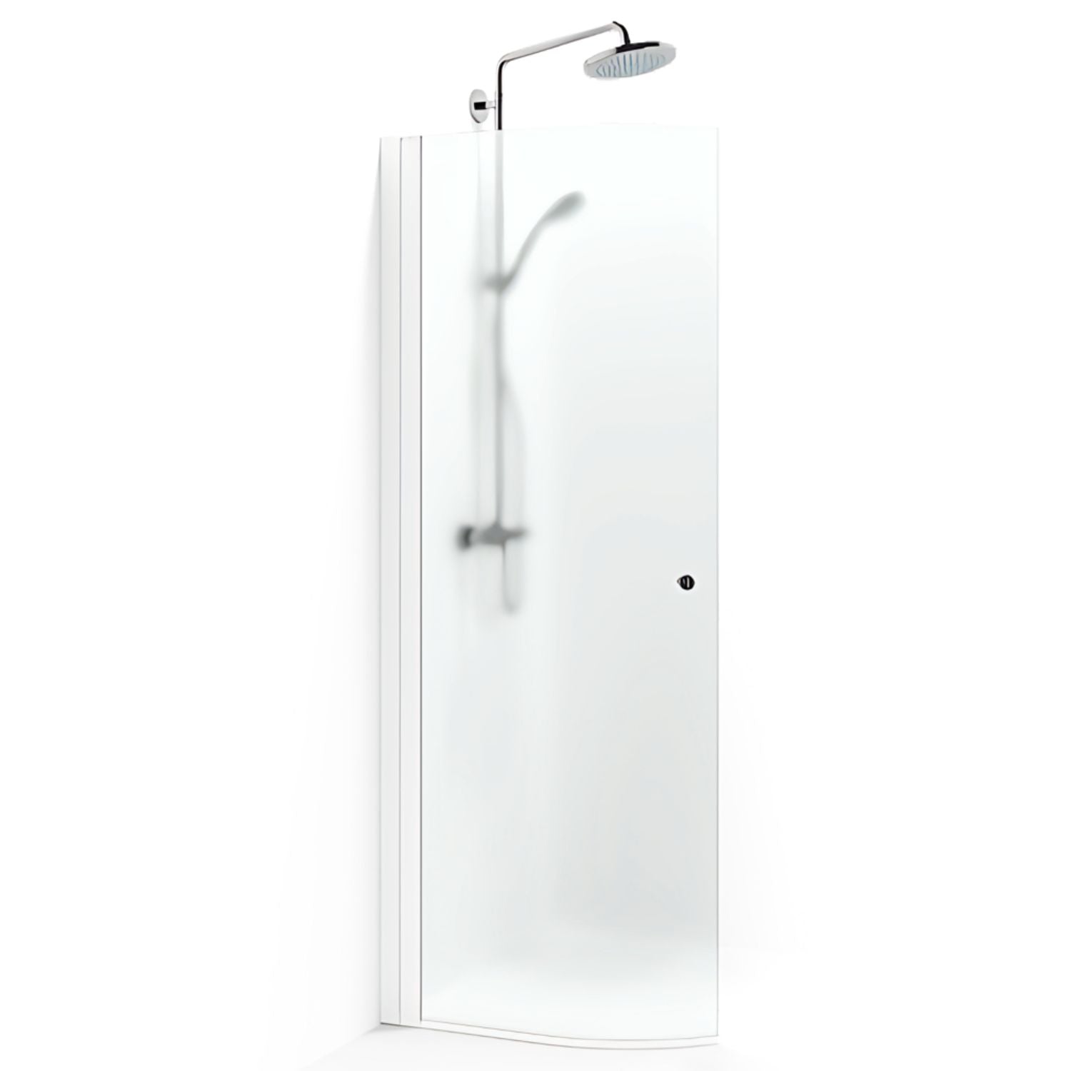 Macro Design SPIRIT Dusjdør Rund - med knott Hvit matt / 53cm / Ice glass Macro Design Dusjdør BUN-DFSCV53KIC