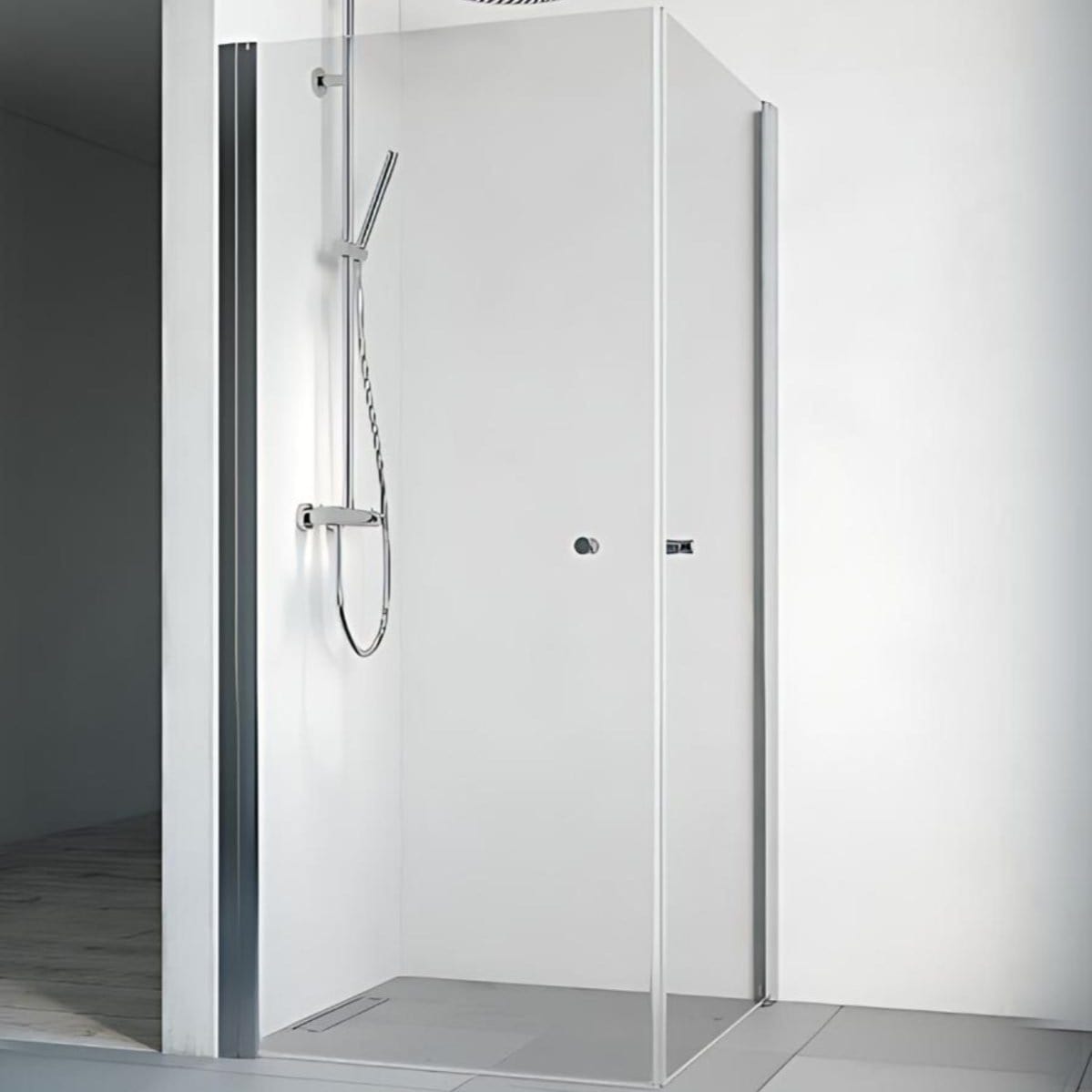 Macro Design SPIRIT Dusjhjørne Rett Lav Krom / 80x80cm / Klart glass med knott Macro Design Dusjhjørne BUN-DHSIG808KLL