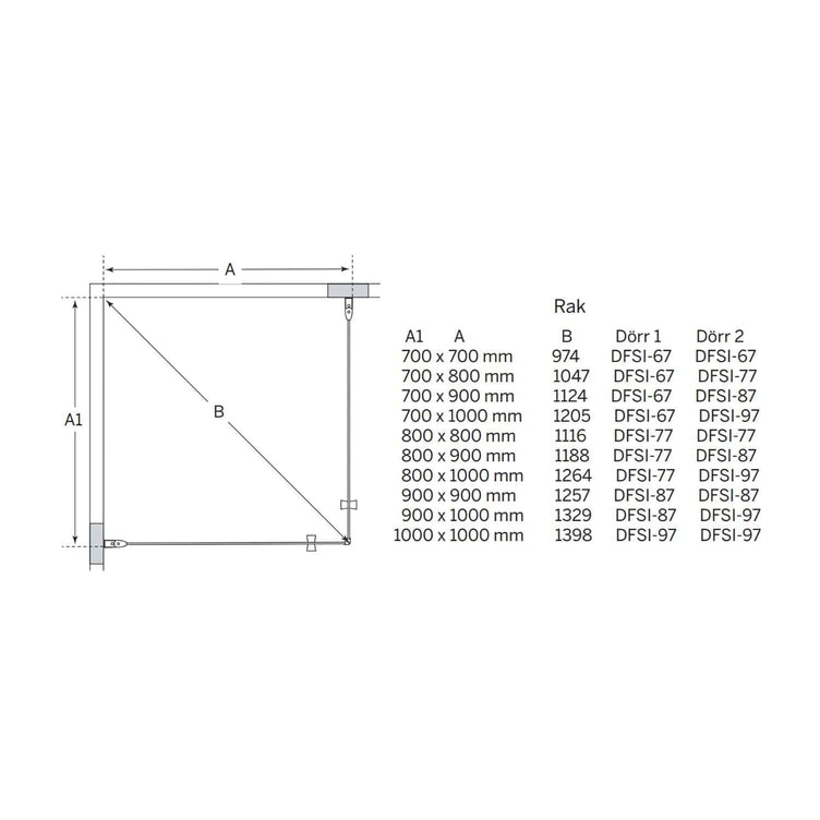 Macro Design SPIRIT Dusjhjørne Rett Lav