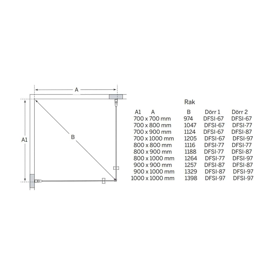 Macro Design SPIRIT Dusjhjørne Rett Lav Macro Design Dusjhjørne