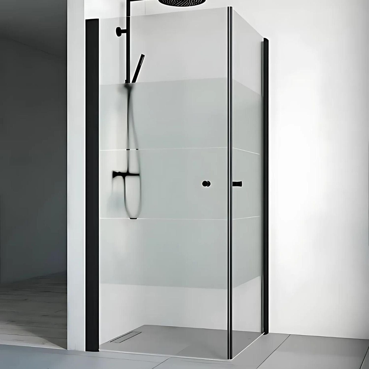 Macro Design SPIRIT Dusjhjørne Rett - med knott Svart matt / 70x70cm / Screen glass Macro Design Dusjhjørne BUN-DHSIS707SC