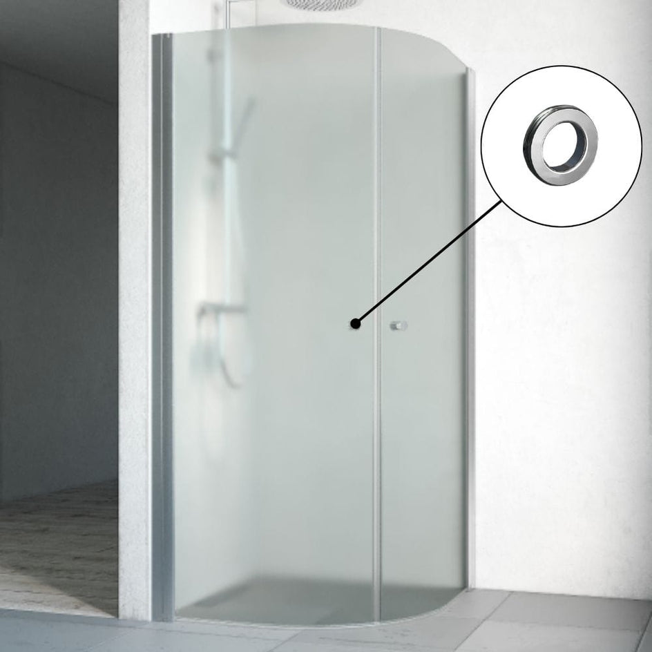 Macro Design SPIRIT Dusjhjørne Rund med hullgrep Matt aluminium / 70x70cm / Ice glass Macro Design Dusjhjørne BUN-DHSC707GIC