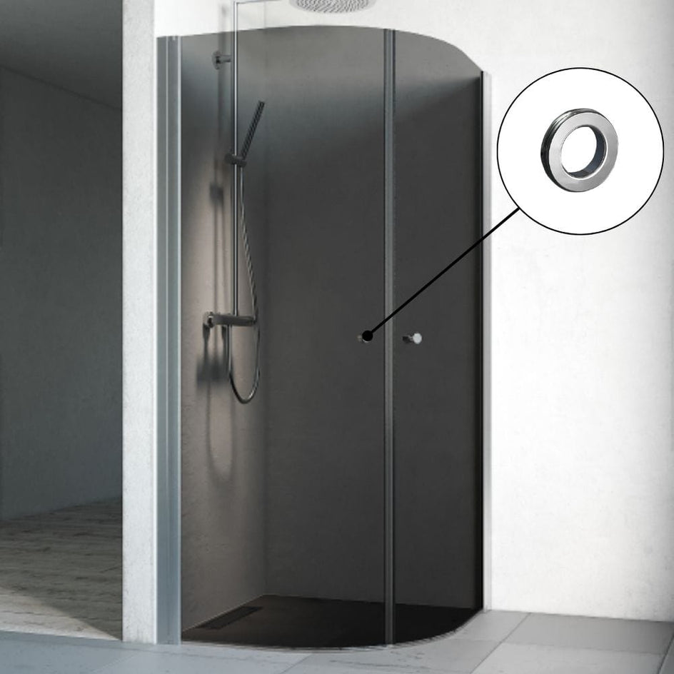 Macro Design SPIRIT Dusjhjørne Rund med hullgrep Matt aluminium / 70x70cm / Tonet glass Macro Design Dusjhjørne BUN-DHSC707GTO