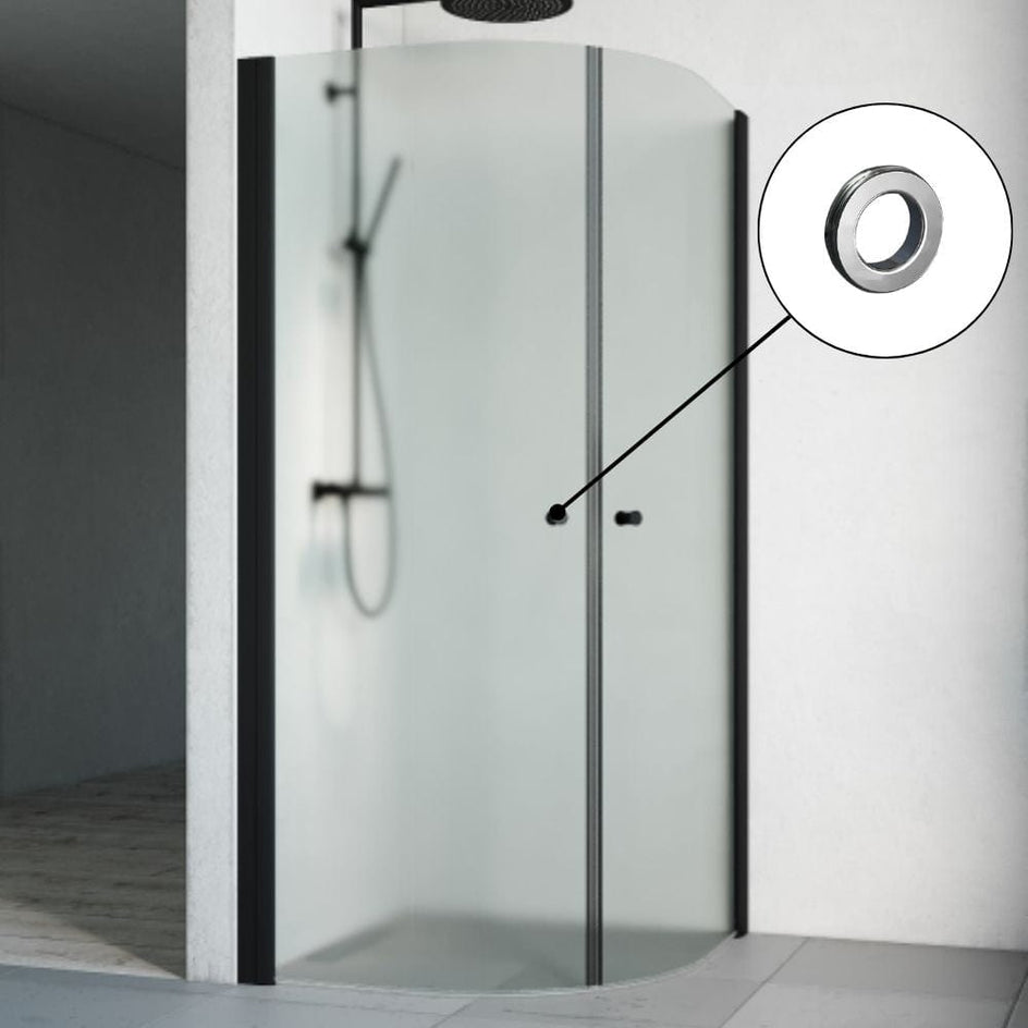Macro Design SPIRIT Dusjhjørne Rund med hullgrep Svart matt / 70x70cm / Ice glass Macro Design Dusjhjørne BUN-DHSCS707GIC
