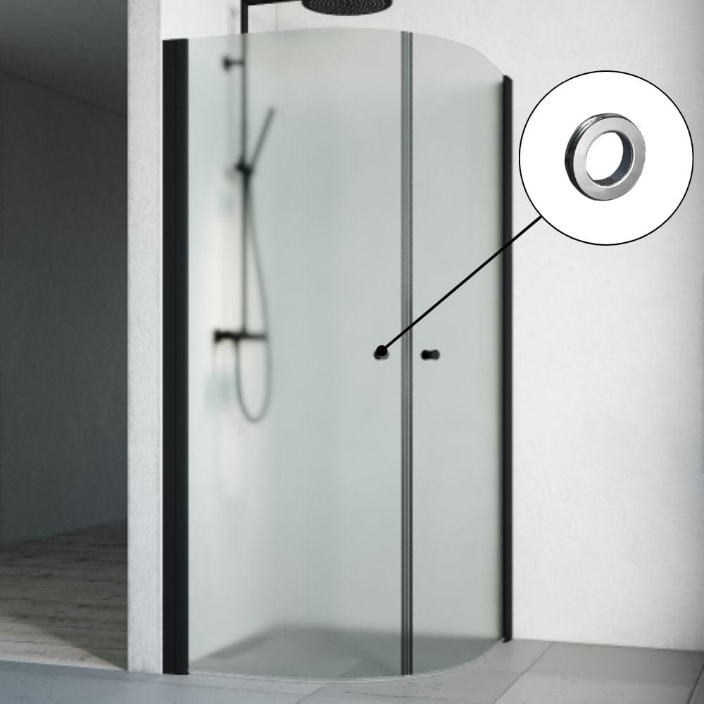 Macro Design SPIRIT Dusjhjørne Rund med hullgrep Svart matt / 70x70cm / Ice glass Macro Design Dusjhjørne BUN-DHSCS707GIC