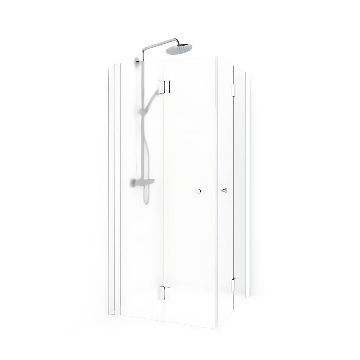 Macro Design SPIRIT Dusjhjørne Vik Rett - med knott Hvit matt / 70x70cm / Ice glass Macro Design Dusjhjørne BUN-DSVKI707VIC