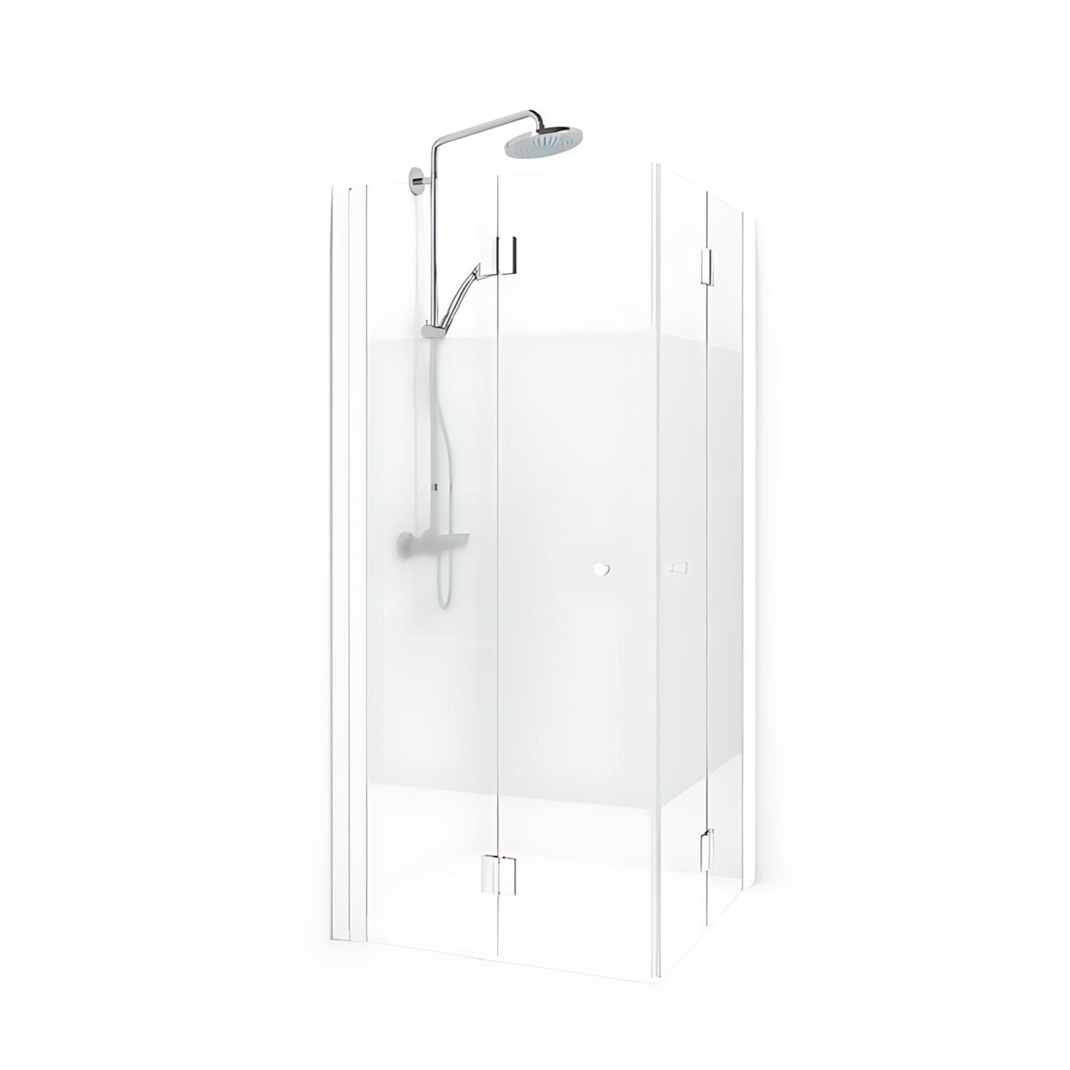 Macro Design SPIRIT Dusjhjørne Vik Rett - med knott Hvit matt / 70x70cm / Screen glass Macro Design Dusjhjørne BUN-DSVKI707VSC