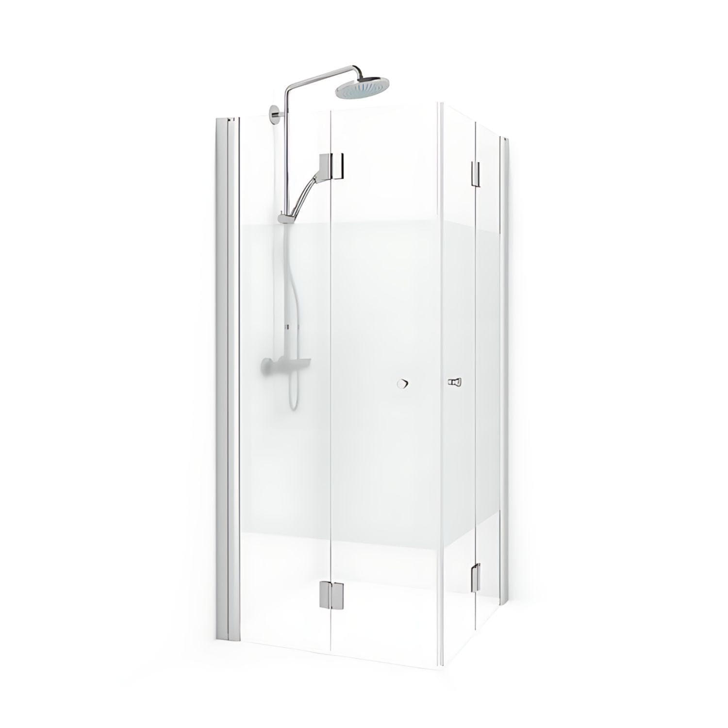 Macro Design SPIRIT Dusjhjørne Vik Rett - med knott Matt aluminium / 70x70cm / Screen glass Macro Design Dusjhjørne BUN-DSVKI707NSC