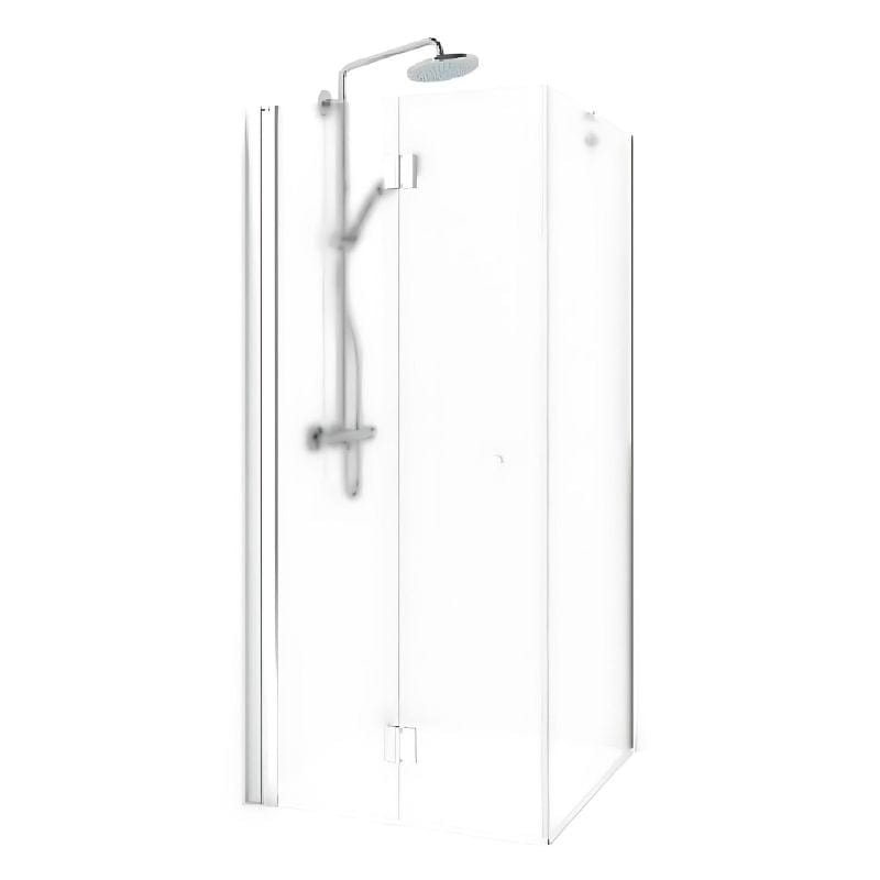 Macro Design SPIRIT Dusjhjørne Vik Swing med knott Hvit matt / 100x100cm / Ice glass Macro Design Dusjhjørne BUN-DSVSV110VIC