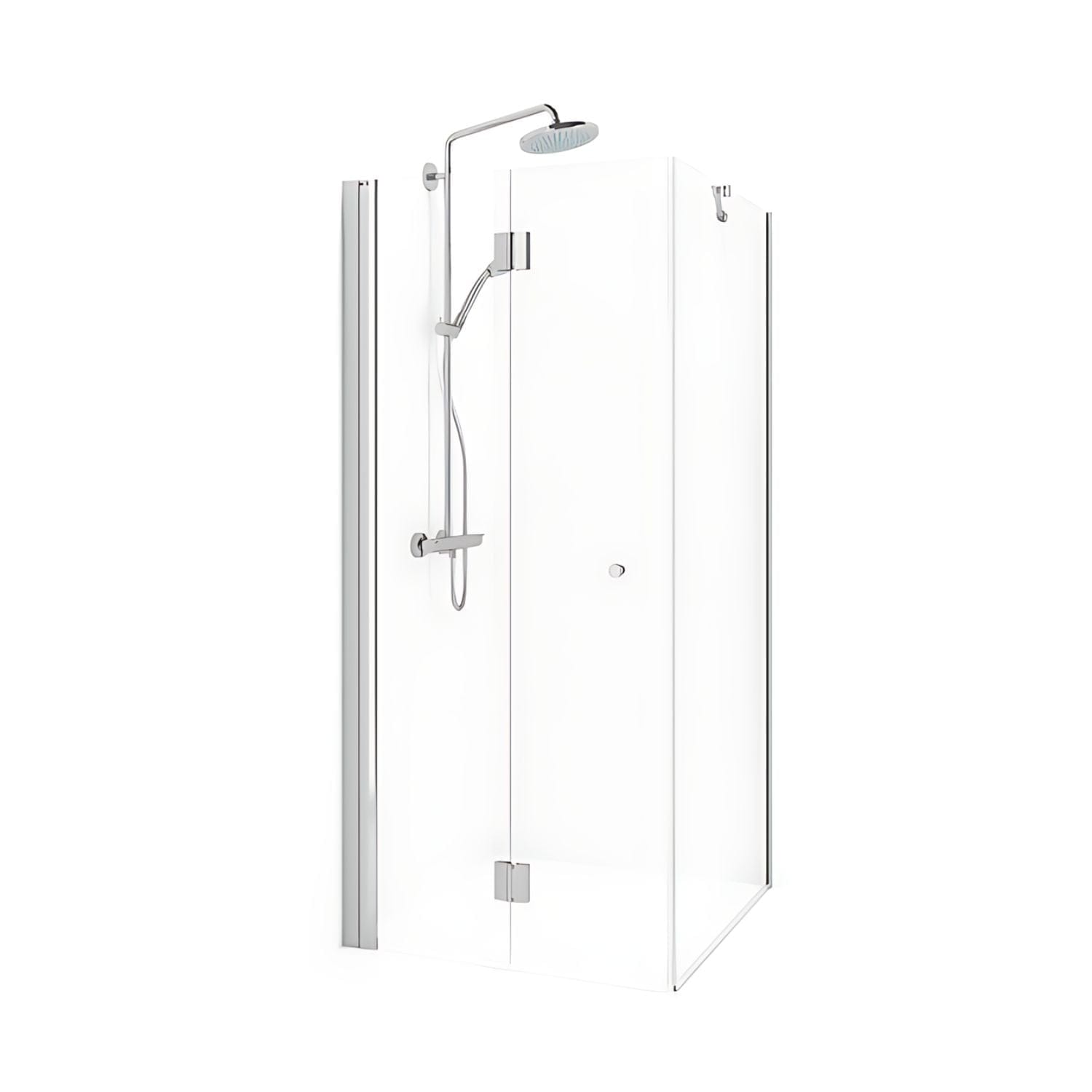 Macro Design SPIRIT Dusjhjørne Vik Swing - med knott Krom / 100x100cm / Klart glass Macro Design Dusjhjørne BUN-DSVSV110GKL