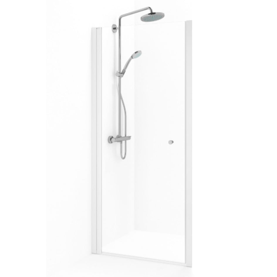 Macro Design SPIRIT Nisjedusj Hvit / 590-625mm / Klart glass med knott Macro Design Dusjnisje BUN-DSNV59KL