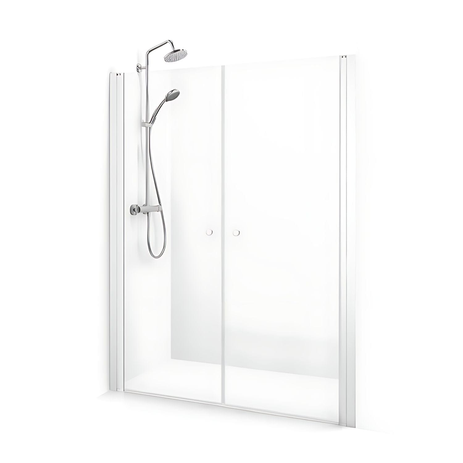 Macro Design SPIRIT Nisjedusj Saloon - med knott Hvit / 1035-1070mm / Klart glass Macro Design Dusjnisje BUN-DLSSV1035KL