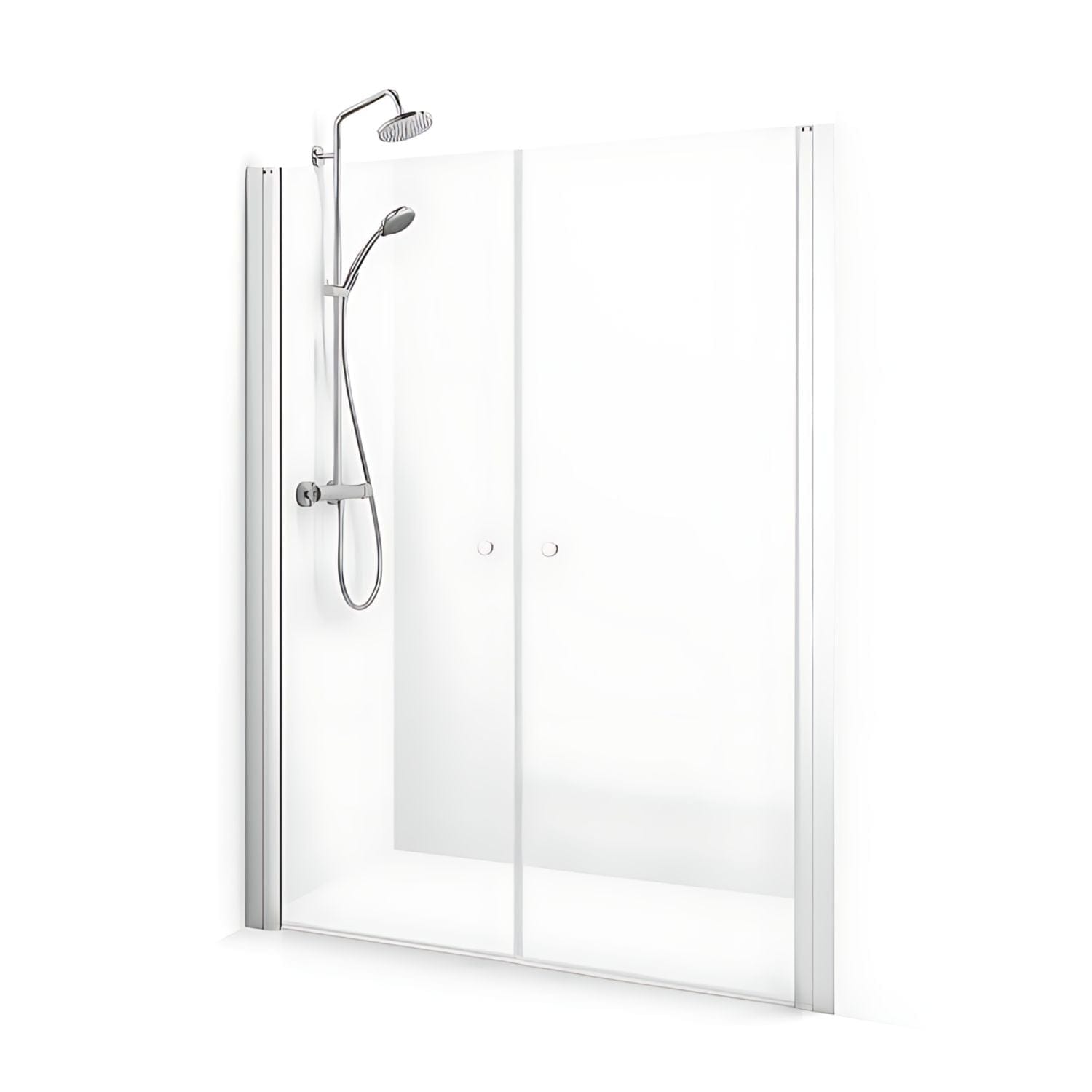 Macro Design SPIRIT Nisjedusj Saloon - med knott Matt aluminium / 1035-1070mm / Klart glass Macro Design Dusjnisje BUN-DLSSN1035KL