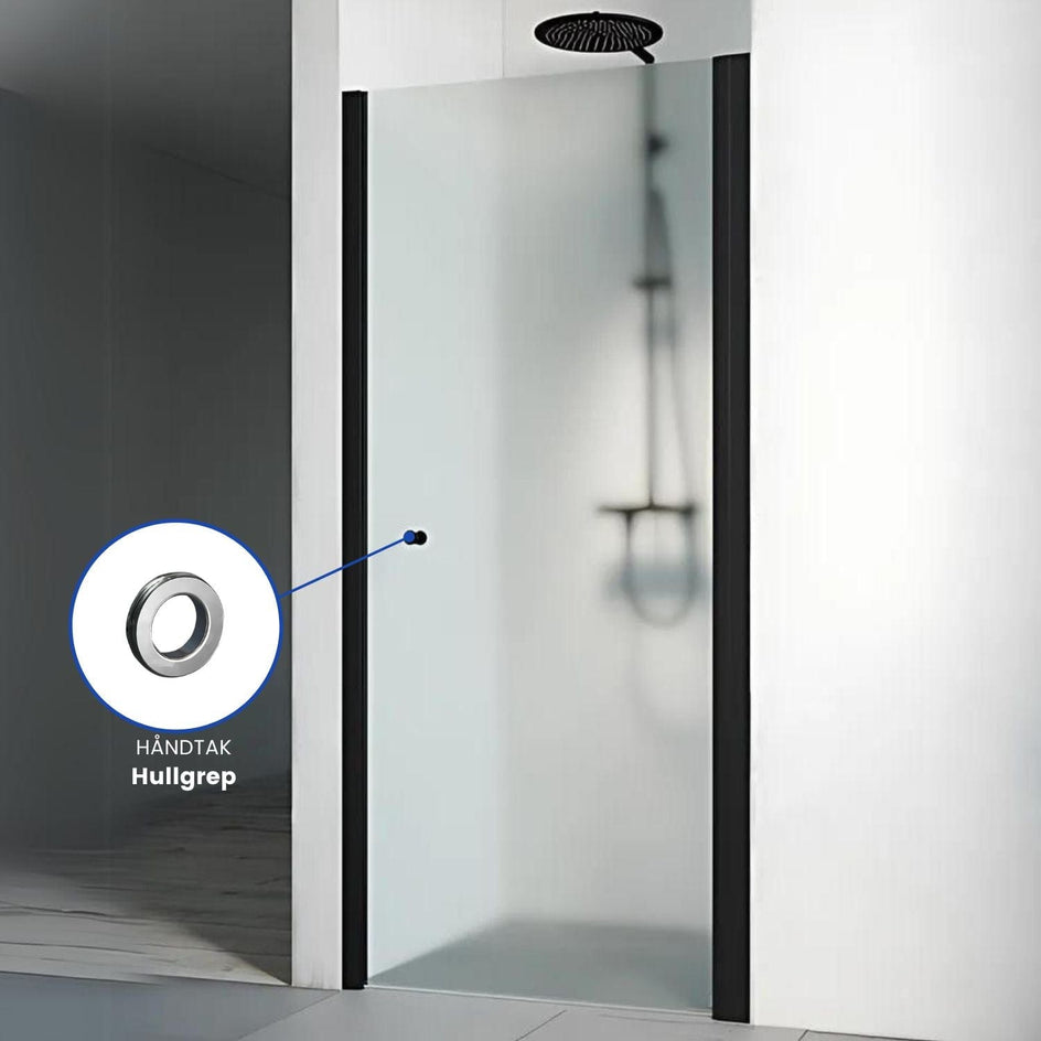 Macro Design SPIRIT Nisjedusj Svart / 590-625mm / Ice glass med hullgrep Macro Design Dusjnisje BUN-DSNS59GIC