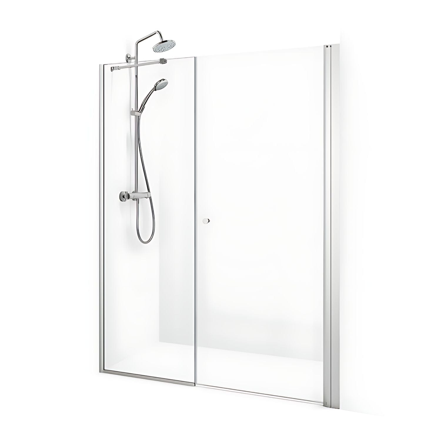 Macro Design SPIRIT Nisjedusj Swing Matt aluminium / 70x67cm / Klart glass Macro Design Dusjnisje BUN-DSSV767NKL