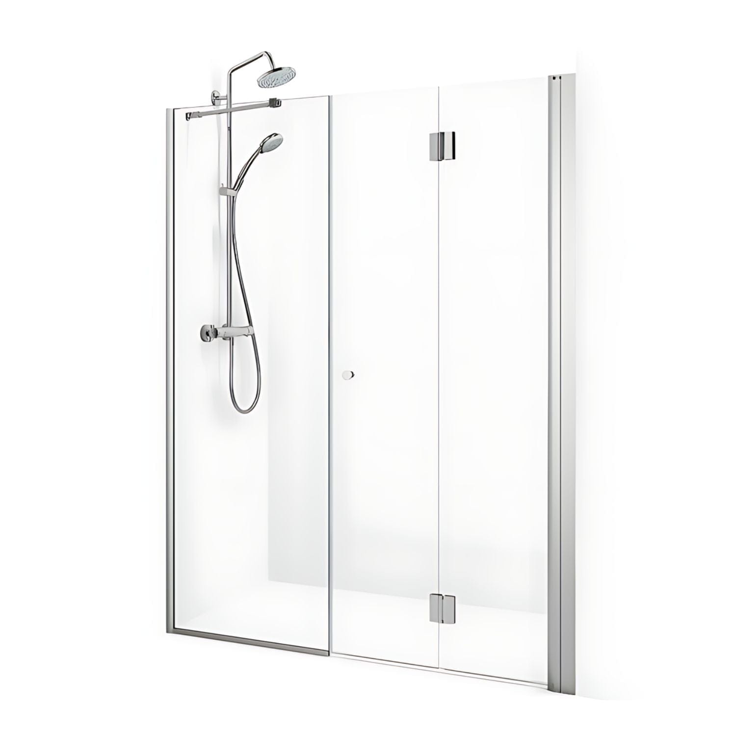 Macro Design SPIRIT Nisjedusj Vik Swing- med knott Krom / 70x67cm / Klart glass Macro Design Dusjnisje BUN-DSVSV767GKL