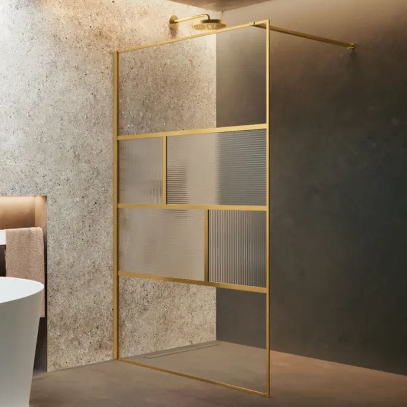 Novellini HC ART Fastvegg Børstet messing / 80cm / Flute Novellini Dusjvegg KO-HARTHC80-94P