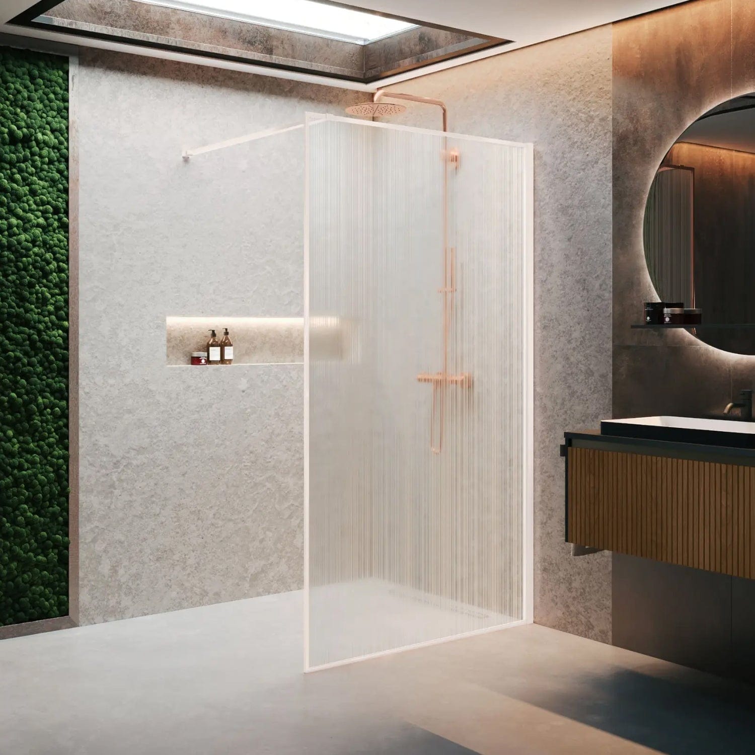 Novellini HP ART Fastvegg Hvit matt / 80cm / Flute Novellini Dusjvegg KO-HARTHP80-94U