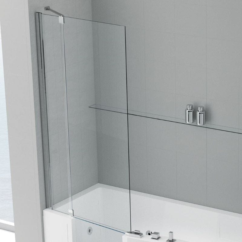 Novellini Iris Skjermvegg Krom / 84cm venstre / Klart glass Novellini Badekarvegg KO-IRIS2V80S-1K