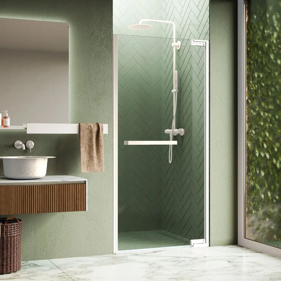 Novellini N180 1B  Slagdør for nisje Hvit matt / 79cm / Klart glass Novellini Dusjnisje KO-N1801B79-1U