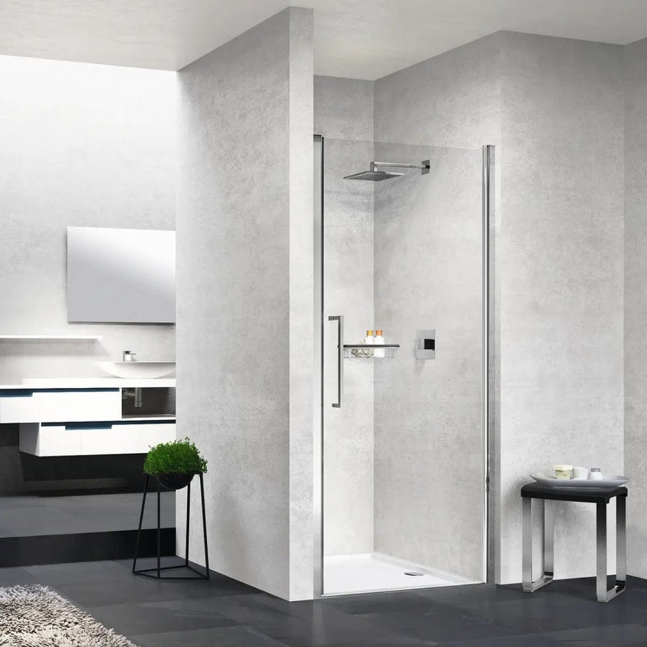 Novellini Young 2.0 1B Slagdør for nisje Hvit matt / 57cm / Klart glass Novellini Dusjnisje KO-Y21B57-1U