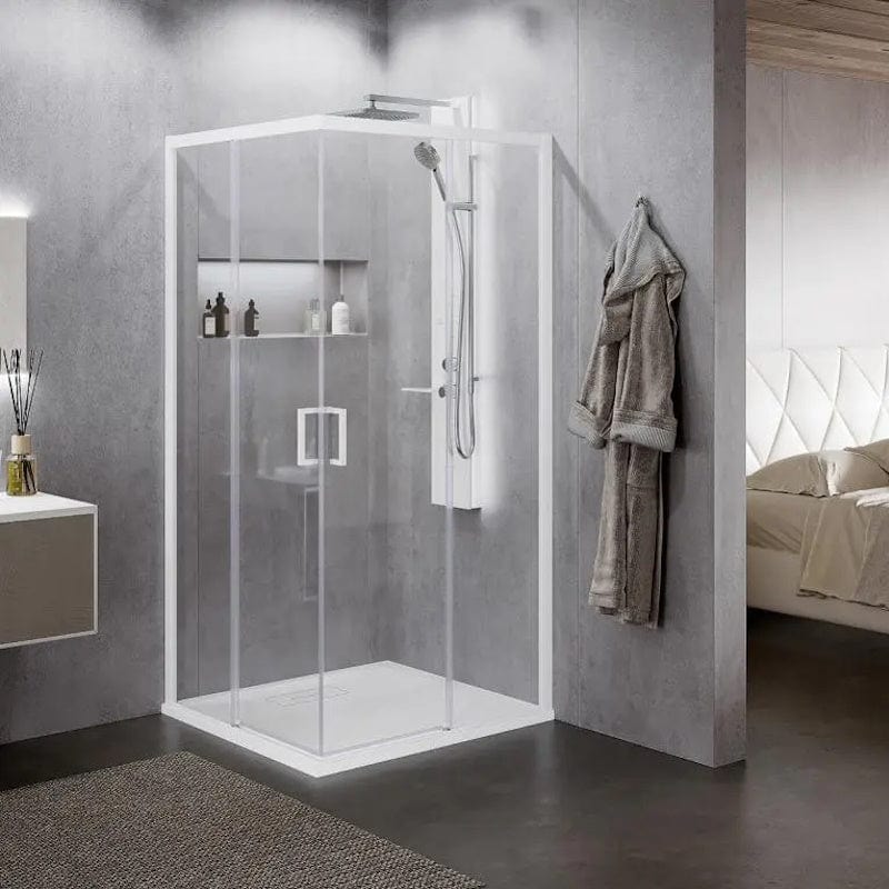 Novellini Zephyros 2.0 AH skyvedør for hjørnemontering Krom / 70cm / Høyre hengslet Novellini Dusjdør ZEP2AH67LD-1K