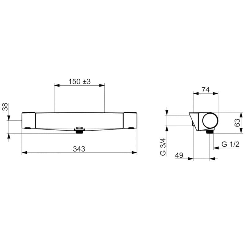 Oras Optima Style Dusjbatteri Oras Armatur Dusjbatteri