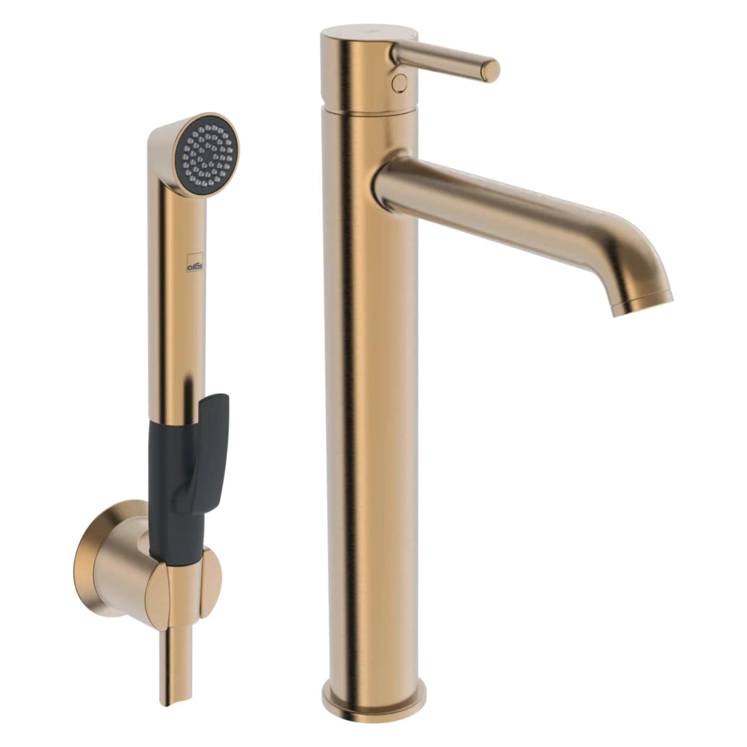 Oras Optima Style Høy Servantbatteri med Bidetta Børstet bronse Oras Armatur Servantbatteri GRO-4200683