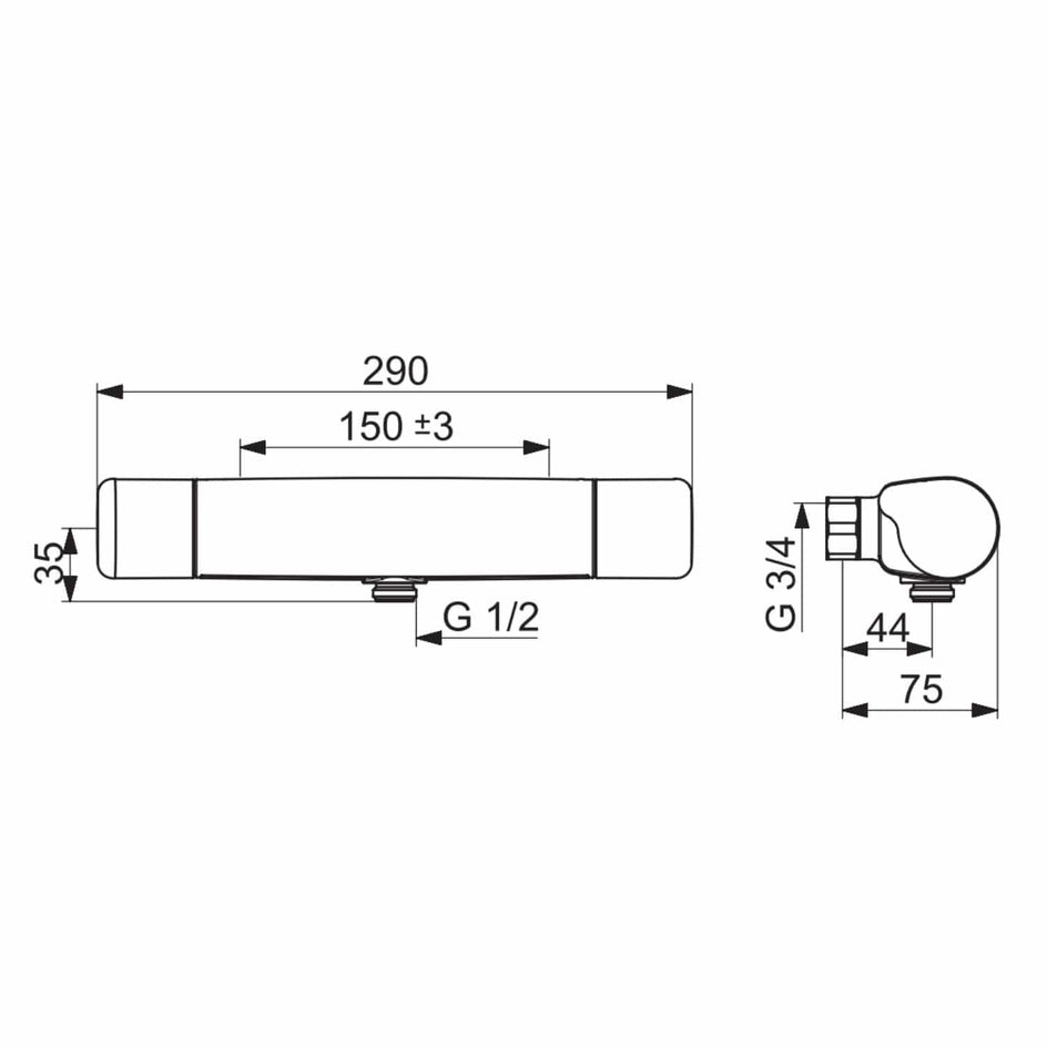 Oras Oramix Comfort 7264C Dusjbatteri Krom Oras Armatur Dusjbatteri AHL-1454467
