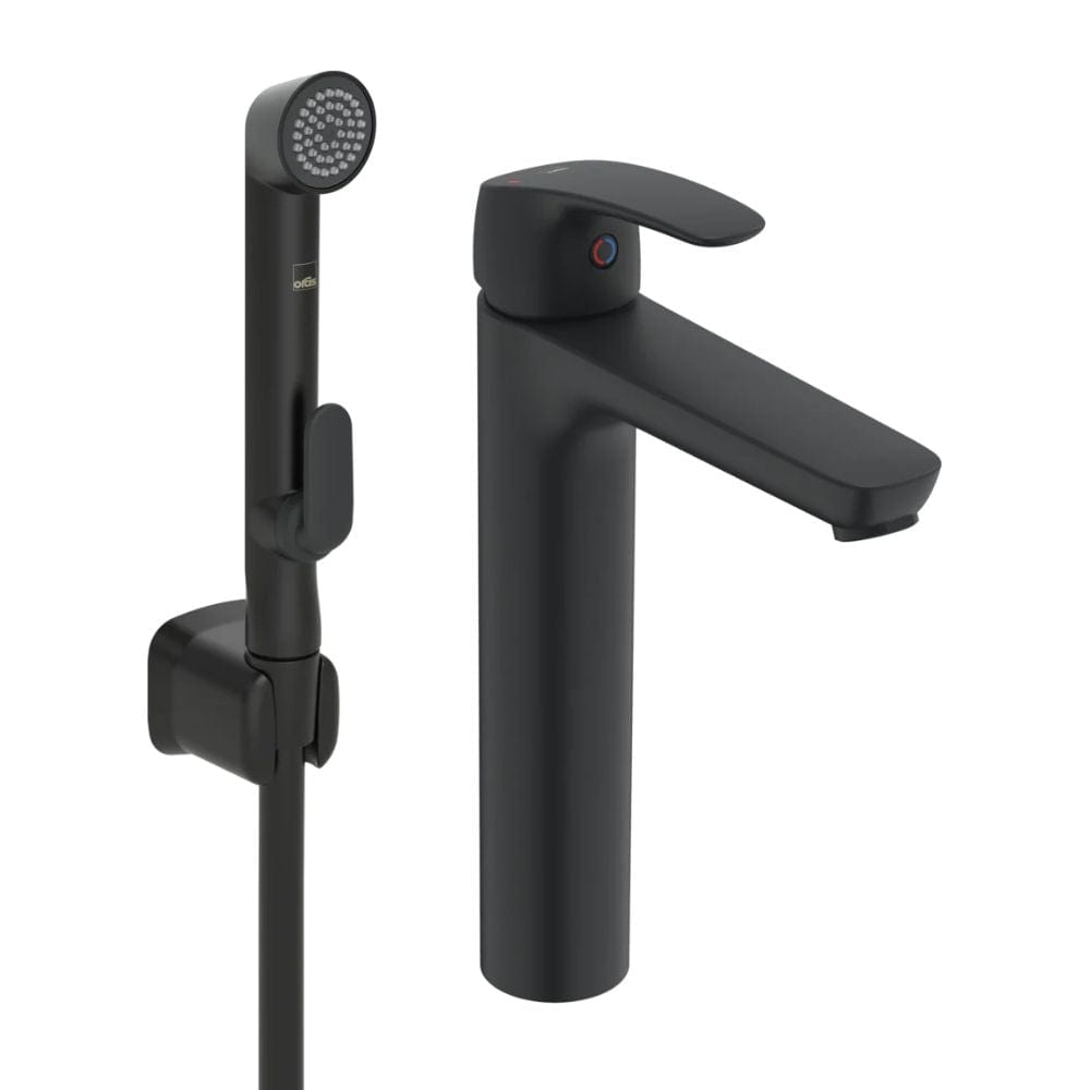 Oras Safira Høy Servantkran med Bidetta Svart matt Oras Armatur Servantbatteri GRO-4205454