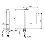 Oras Stela ECO Høy 4801F Servantbatteri