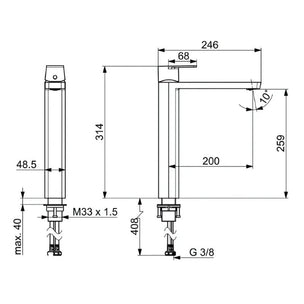 Oras Stela ECO 4805F Servantbatteri