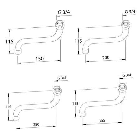 Oras Utløpstut for Veggbatteri