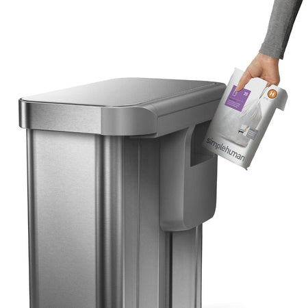 OUTLET: Simplehuman Pedalbøtte Kildesortering 58L Børstet stål