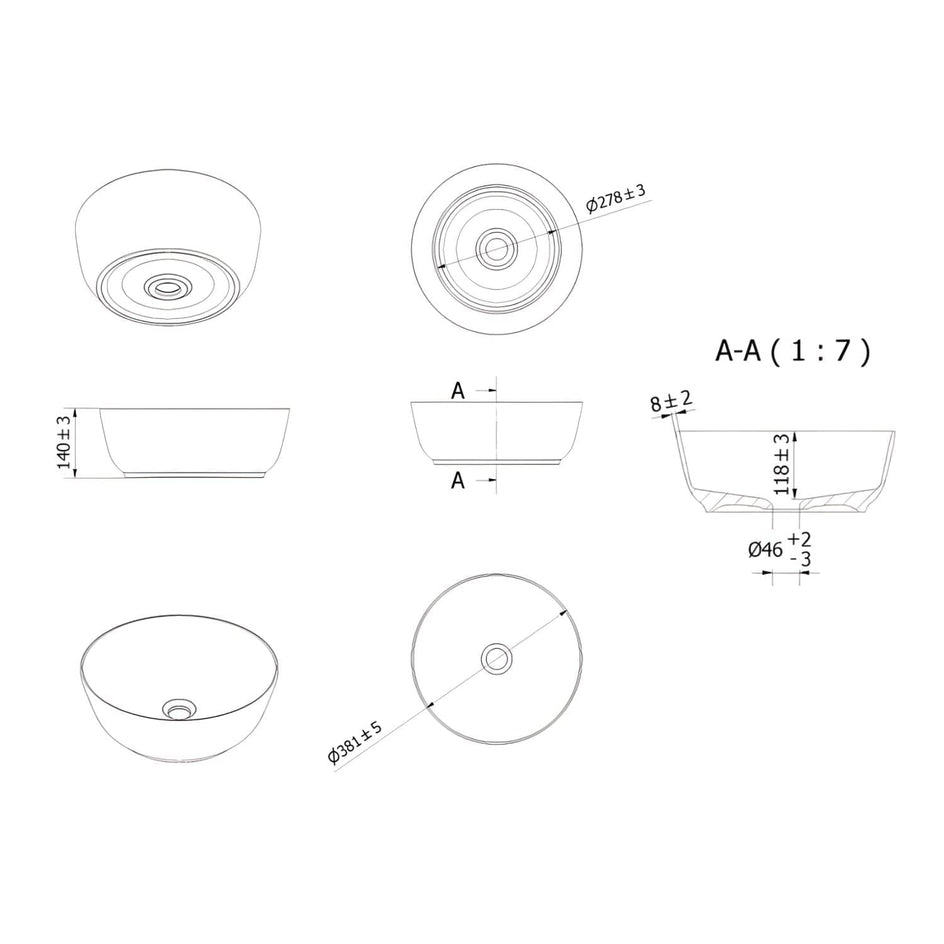 OUTLET: VikingBad Tuva Bolleservant Ø38cm VikingBad Bolleservant