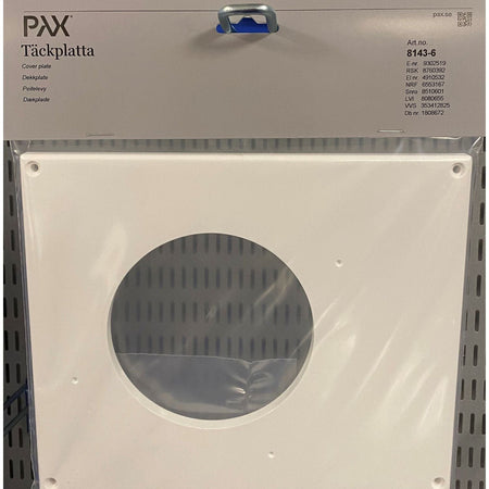 Pax Dekkplate 186x223mm - hvit/svart