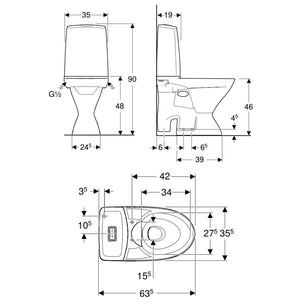 Porsgrund Glow 67 Gulvstående Toalett
