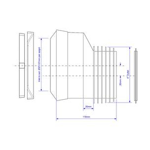 Reservedel: Altech Klosettstuss Eksentrisk C/C 20mm