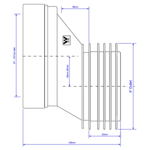 Reservedel: Altech Klosettstuss Eksentrisk C/C 40mm