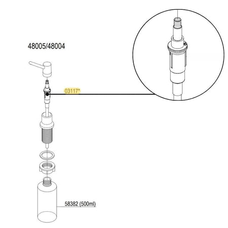 Reservedel: Damixa Pumpe til såpedispenser 48004