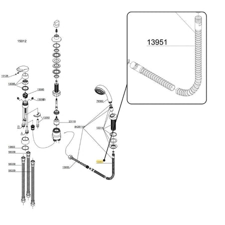 Reservedel: Damixa Slange M15 1500mm