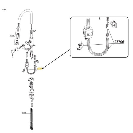 Reservedel: Damixa Slange uttrekkbar for Eris/SPACE 10120