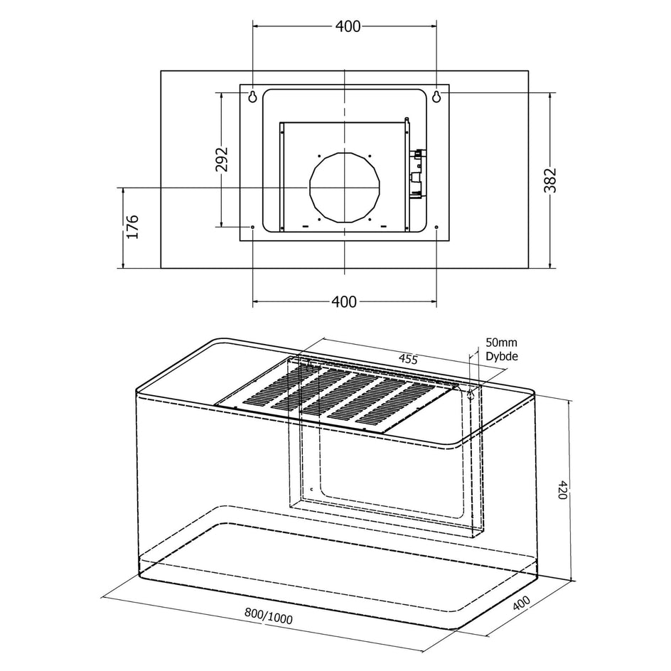 RørosHetta Trend Sense Ventilator Vegghengt RørosHetta Kjøkkenvifte