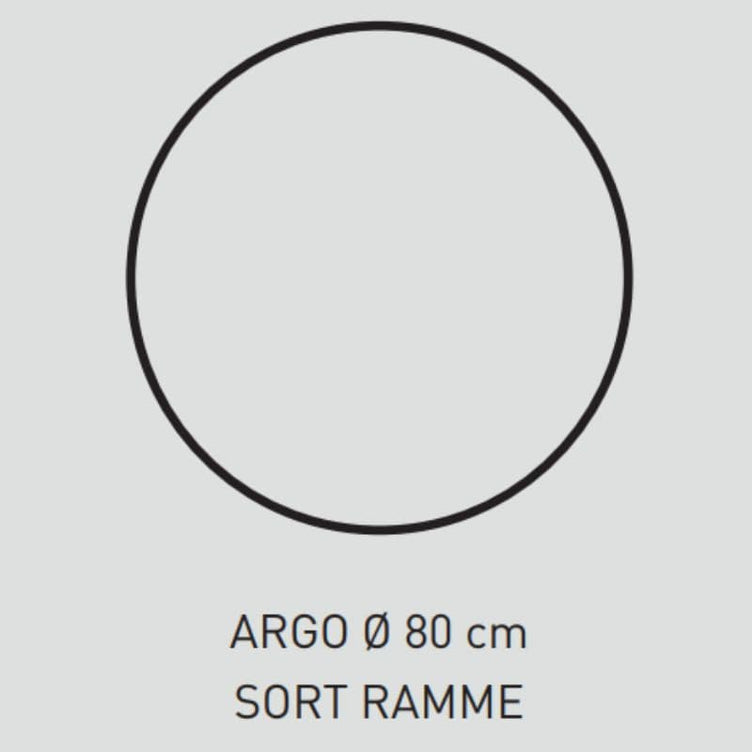 Sanipro Argo Rundt Speil med svart ramme