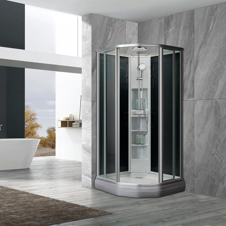 Sanipro Classic Buet Dusjkabinett Alu sotet bakvegger