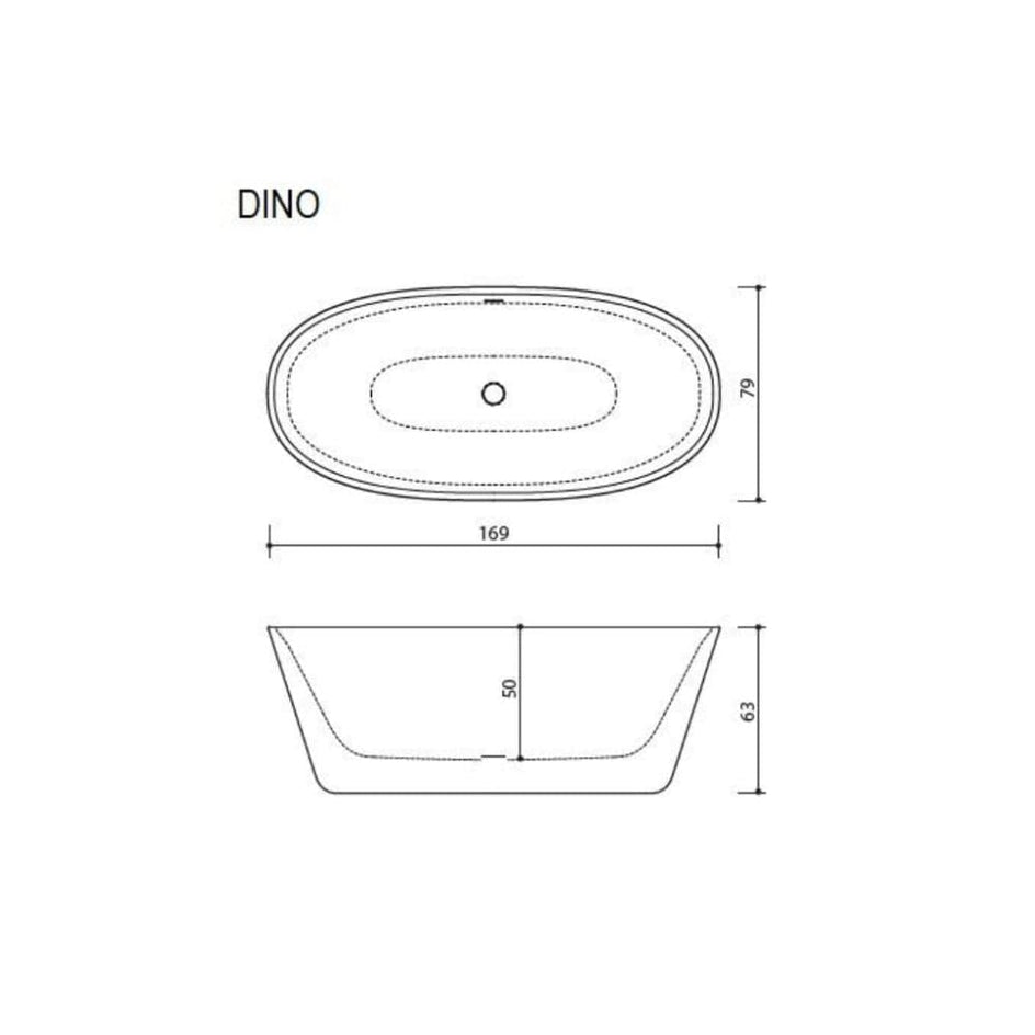 Sanipro Dino Frittstående Badekar 169 - Solid Surface Sanipro Frittstående badekar
