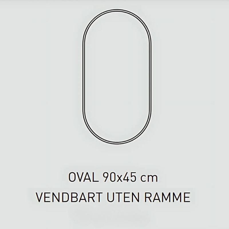 Sanipro Oval Speil uten ramme 45cm Sanipro Baderomsspeil SA-20551