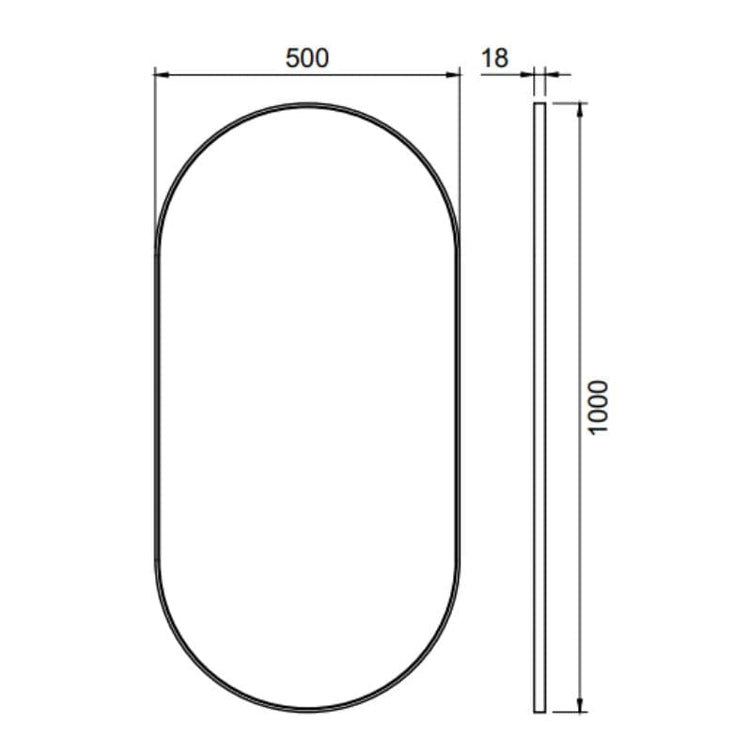 Scandtap Solid M1 Speil - B500xH1000xD18mm