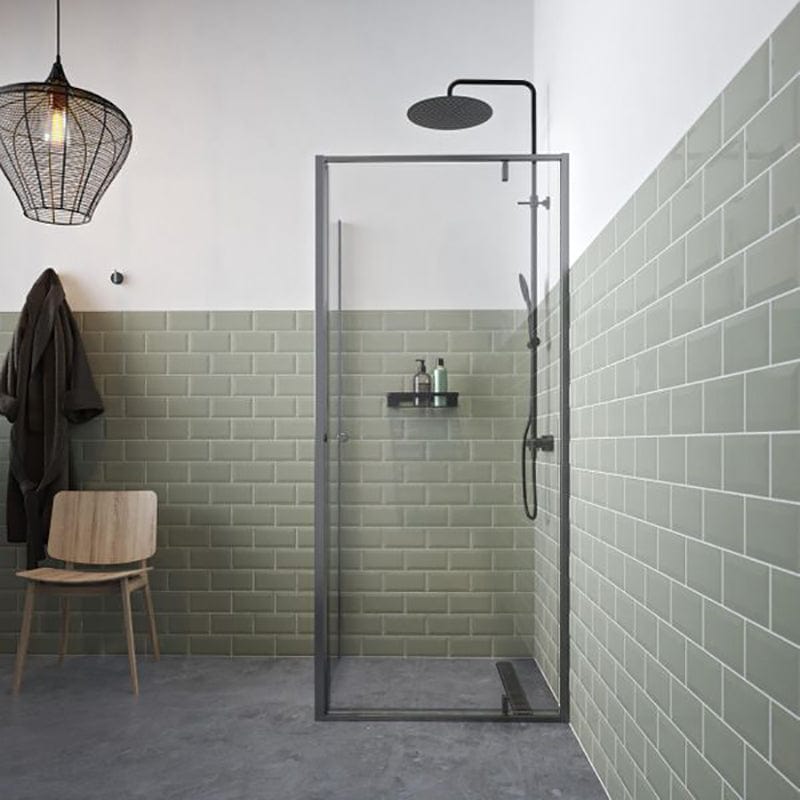 Sealskin Contour Dusjhjørne Kombi (vegg+dør) - Pivotdør Matt grå / 90x90cm / Klart glass Sealskin Dusjhjørne