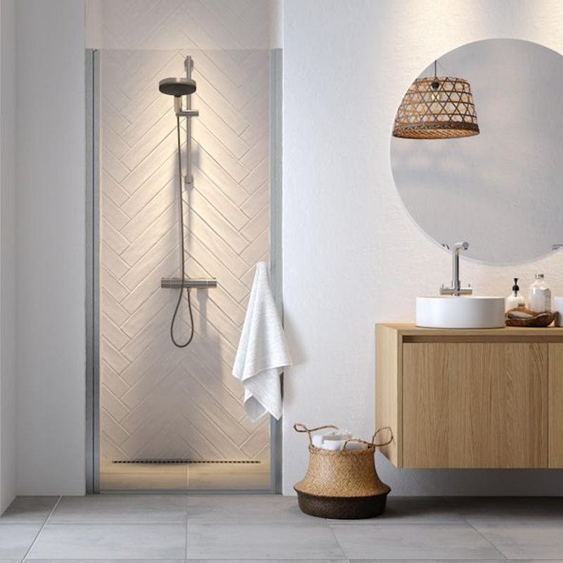 Sealskin Hooked Dusjnisje B90-100cm - Svingdør Krom / 90cm / Klart glass Sealskin Dusjnisje CO-CX200906265100